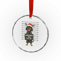 Xmas Dachshund Crystal Glass Ornament Funny Xmas Tree Killer TS12