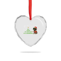 Xmas Dachshund Heart Crystal Glass Ornament All I Want For Christmas Is A Dachshund - Wonder Print Shop