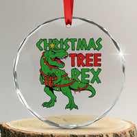 Xmas Dinosaur Crystal Glass Ornament Funny Tree Rex Xmas Light TS12