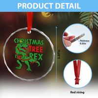 Xmas Dinosaur Crystal Glass Ornament Funny Tree Rex Xmas Light TS12