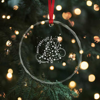 Xmas Dog Crystal Glass Ornament Merry & Bright Cute Xmas Tree with Paws Gift for Dog Lover TS10