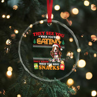 Xmas Dog Lover Crystal Glass Ornament Basset Hound See You're Eating TS09