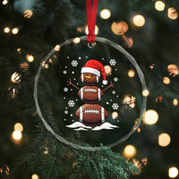 Xmas Football Crystal Glass Ornament Rugby Snowman Xmas Festive Holiday Sports TS02