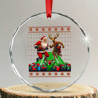 Xmas Football Crystal Glass Ornament Santa Reindeer Football Match TS09
