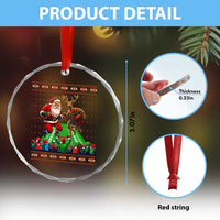 Xmas Football Crystal Glass Ornament Santa Reindeer Football Match TS09