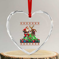 Xmas Football Heart Crystal Glass Ornament Santa Reindeer Football Match - Wonder Print Shop