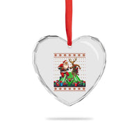 Xmas Football Heart Crystal Glass Ornament Santa Reindeer Football Match - Wonder Print Shop