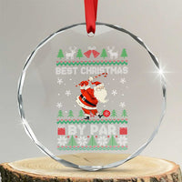 Xmas Golf Crystal Glass Ornament Santa Golfer Best Christmas By Par TS09