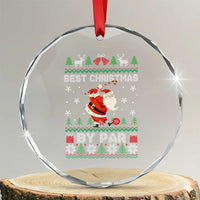 Xmas Golf Crystal Glass Ornament Santa Golfer Best Christmas By Par TS09