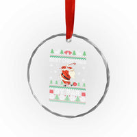 Xmas Golf Crystal Glass Ornament Santa Golfer Best Christmas By Par TS09