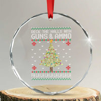 Xmas Gun Lover Crystal Glass Ornament Deck The Halls With Guns And Ammo TS09