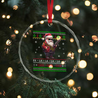 Xmas Gun Lover Crystal Glass Ornament Santa Army Gun Click Click Sing Fa La La La TS09