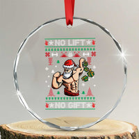 Xmas Gymer Crystal Glass Ornament No Lift No Gift Santa Gym Coach TS09