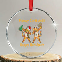 Xmas Hanukkah Cat Crystal Glass Ornament Happy Hanukcat Meowy Christmas Menoral Chanukkah TS09