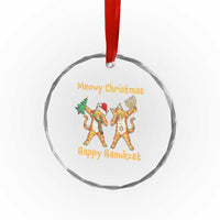 Xmas Hanukkah Cat Crystal Glass Ornament Happy Hanukcat Meowy Christmas Menoral Chanukkah TS09