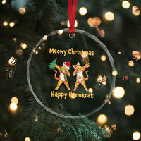 Xmas Hanukkah Cat Crystal Glass Ornament Happy Hanukcat Meowy Christmas Menoral Chanukkah TS09