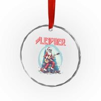 Xmas Heavy Metal Crystal Glass Ornament Sleigher Hail Santa Playing Guitar TS09