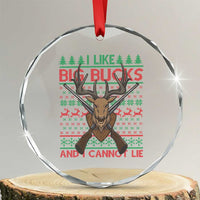 Xmas Hunting Crystal Glass Ornament I Like Big Bucks And I Cannot Lie Deer Hunter TS09
