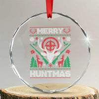 Xmas Hunting Crystal Glass Ornament Merry Huntmas Deer Season Hunter TS09