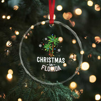 Xmas In Florida Crystal Glass Ornament Deck The Palm Trees Matching Family Vacation TS02
