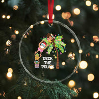 Xmas In Hawaii Crystal Glass Ornament Deck The Palms Santa Hula Girl Tiki TS11