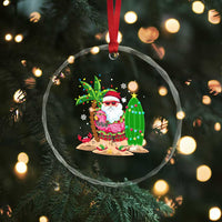 Xmas In Hawaii Crystal Glass Ornament Flamingo Float Xmas Palm Tree Surfboard Cute Santa At Beach TS09