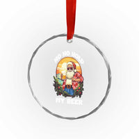 Xmas In Hawaii Crystal Glass Ornament Ho Ho Hold My Beer Cool Santa Sunglass TS09