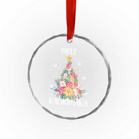 Xmas In Hawaii Crystal Glass Ornament Mele Kalikimaka Hawaiian Christmas Tree Tropical Flower TS09