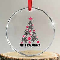 Xmas In Hawaii Crystal Glass Ornament Mele Kalikimaka Kakau Tattoo Turtle Tree TS11