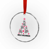 Xmas In Hawaii Crystal Glass Ornament Mele Kalikimaka Kakau Tattoo Turtle Tree TS11