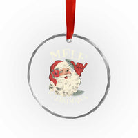 Xmas In Hawaii Crystal Glass Ornament Mele Kalikimaka Retro Santa Shaka Aloha TS11