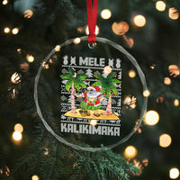 Xmas In Hawaii Crystal Glass Ornament Mele Kalikimaka Santa Hawaiian Christmas Hula Dance TS09