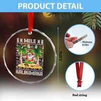 Xmas In Hawaii Crystal Glass Ornament Mele Kalikimaka Santa Hawaiian Christmas Hula Dance TS09