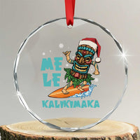 Xmas In Hawaii Crystal Glass Ornament Mele Kalikimaka Santa Tiki Surfing Kakau Tattoo TS11