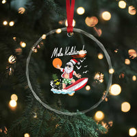 Xmas In Hawaii Crystal Glass Ornament Mele Kalikimaka Surfing Santa Vintage Hawaiian Christmas TS09
