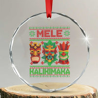 Xmas In Hawaii Crystal Glass Ornament Mele Kalikimaka Ugly Tikis Kakau Tattoo TS11