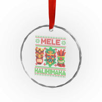 Xmas In Hawaii Crystal Glass Ornament Mele Kalikimaka Ugly Tikis Kakau Tattoo TS11