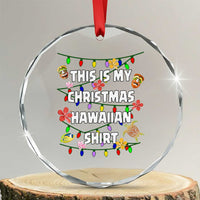 Xmas In Hawaii Crystal Glass Ornament This Is My Christmas Hawaiian ornamentTikis Hibiscus Flower TS11