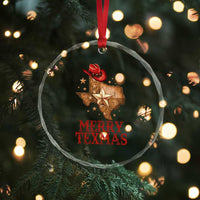 Xmas In Texas Crystal Glass Ornament Merry Texmas Santa Cowboy Hat TS09