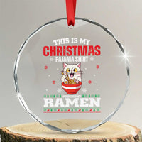 Xmas Kawaii Cat Ramen Crystal Glass Ornament Powered By Ramen Japanese Noodle Anime Manga TS09