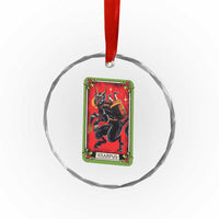 Xmas Krampus Crystal Glass Ornament American Traditional Tarot Card TS09