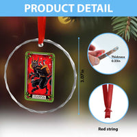 Xmas Krampus Crystal Glass Ornament American Traditional Tarot Card TS09