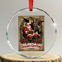 Xmas Krampus Crystal Glass Ornament Season Greeting Vintage Tarot Card TS09