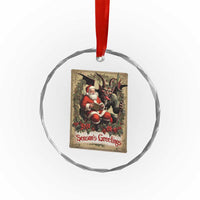 Xmas Krampus Crystal Glass Ornament Season Greeting Vintage Tarot Card TS09