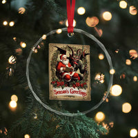 Xmas Krampus Crystal Glass Ornament Season Greeting Vintage Tarot Card TS09