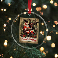 Xmas Krampus Crystal Glass Ornament Season Greeting Vintage Tarot Card TS09