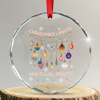 Xmas Lights And Equal Rights LGBTQ Crystal Glass Ornament TS11