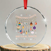 Xmas Lights And Equal Rights LGBTQ Crystal Glass Ornament TS11