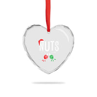 Xmas Matching Couple Heart Crystal Glass Ornament Chestnuts Xmas Funny Nuts - Wonder Print Shop