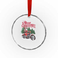 Xmas Motorcycle Santa Crystal Glass Ornament Funny Motorbike Rider Grandpa Merry Xmas TS10